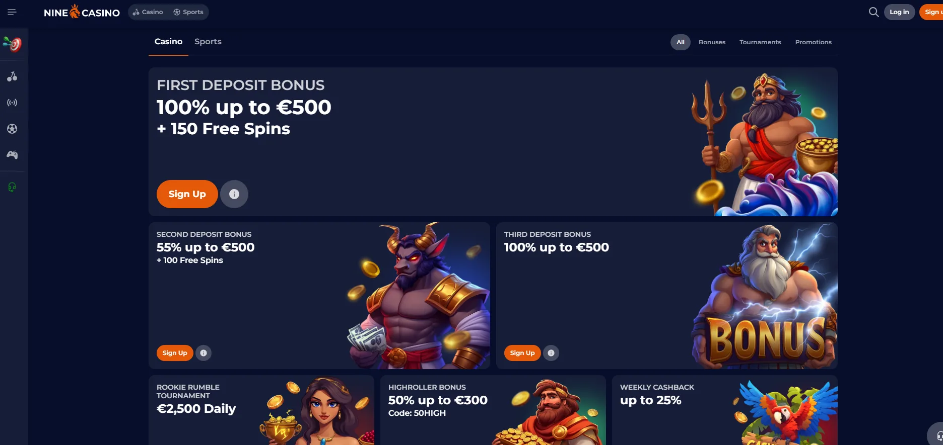 Nine Casino bonus
